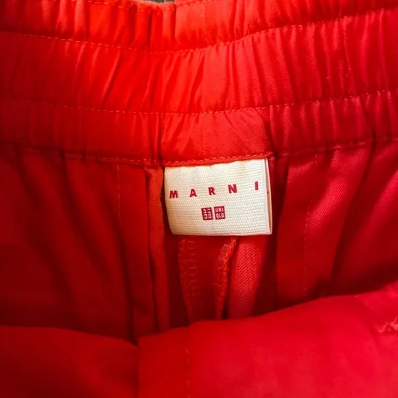Marni x Uniqlo Red Corduroy High Rise Tapered Leg Pants XXS - Picture 5 of 8